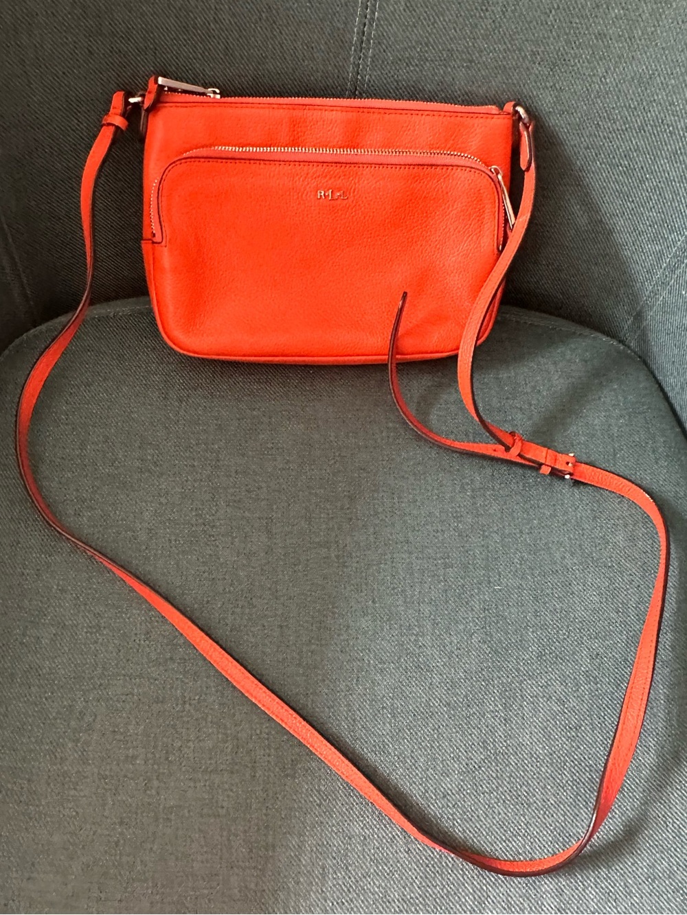 Ralph Lauren Orange Leather Crossbody Bag